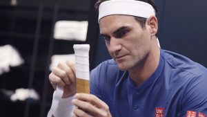 Roger Federer in Federer: Twelve Final Days. Photo: Prime Video