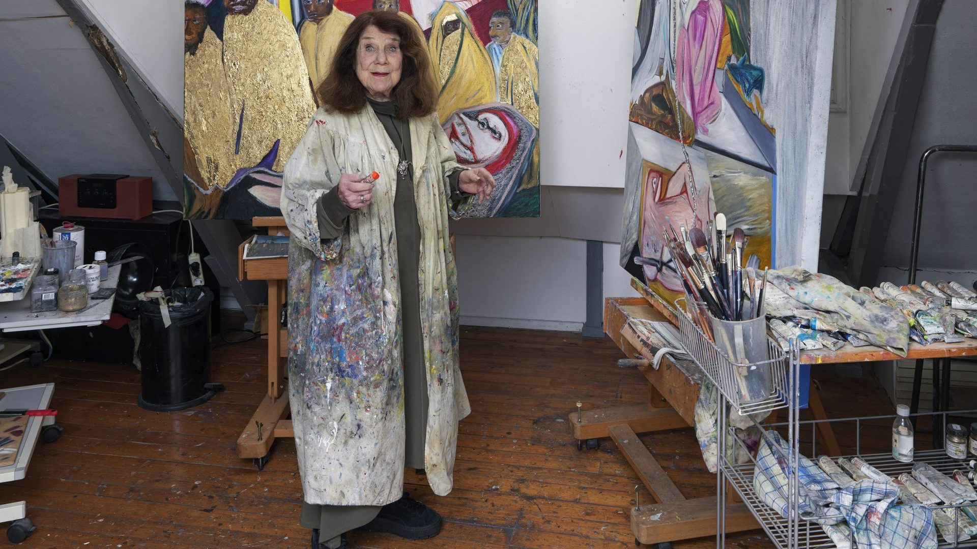 Dutch painter, 
sculptor, and 
graphic artist 
Jacqueline de 
Jong, who died last 
mo nth aged 85.Photo: Pippy 
Houldsworth 
Gallery, London © 
Jacqueline de Jong 