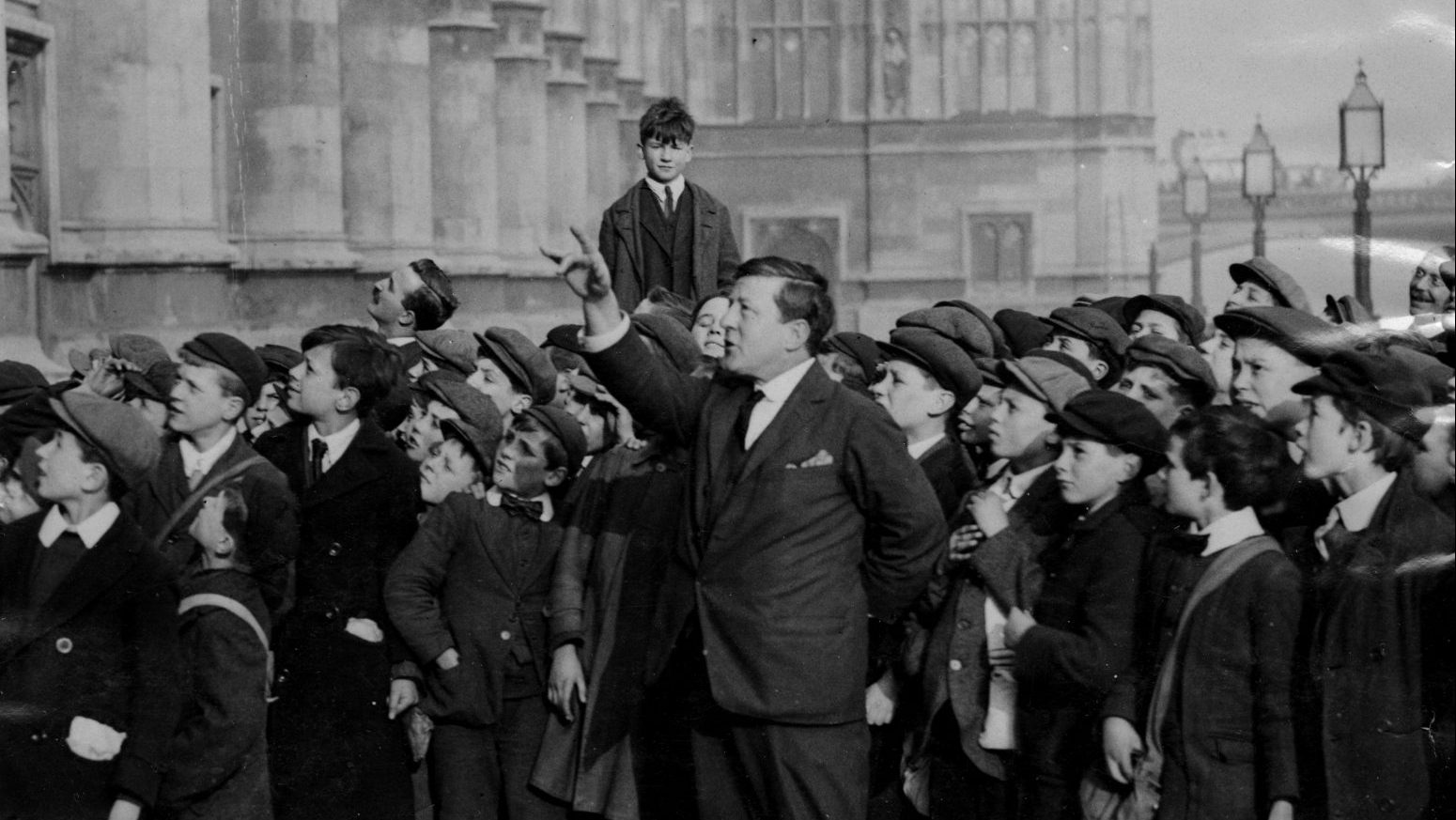 Welsh politician Clement Edwards leads a group of schoolchildren on a tour of the Houses of Parliament, c1925
Photo: Kadel & Herbert. Photo: Visual Studies Workshop/Getty