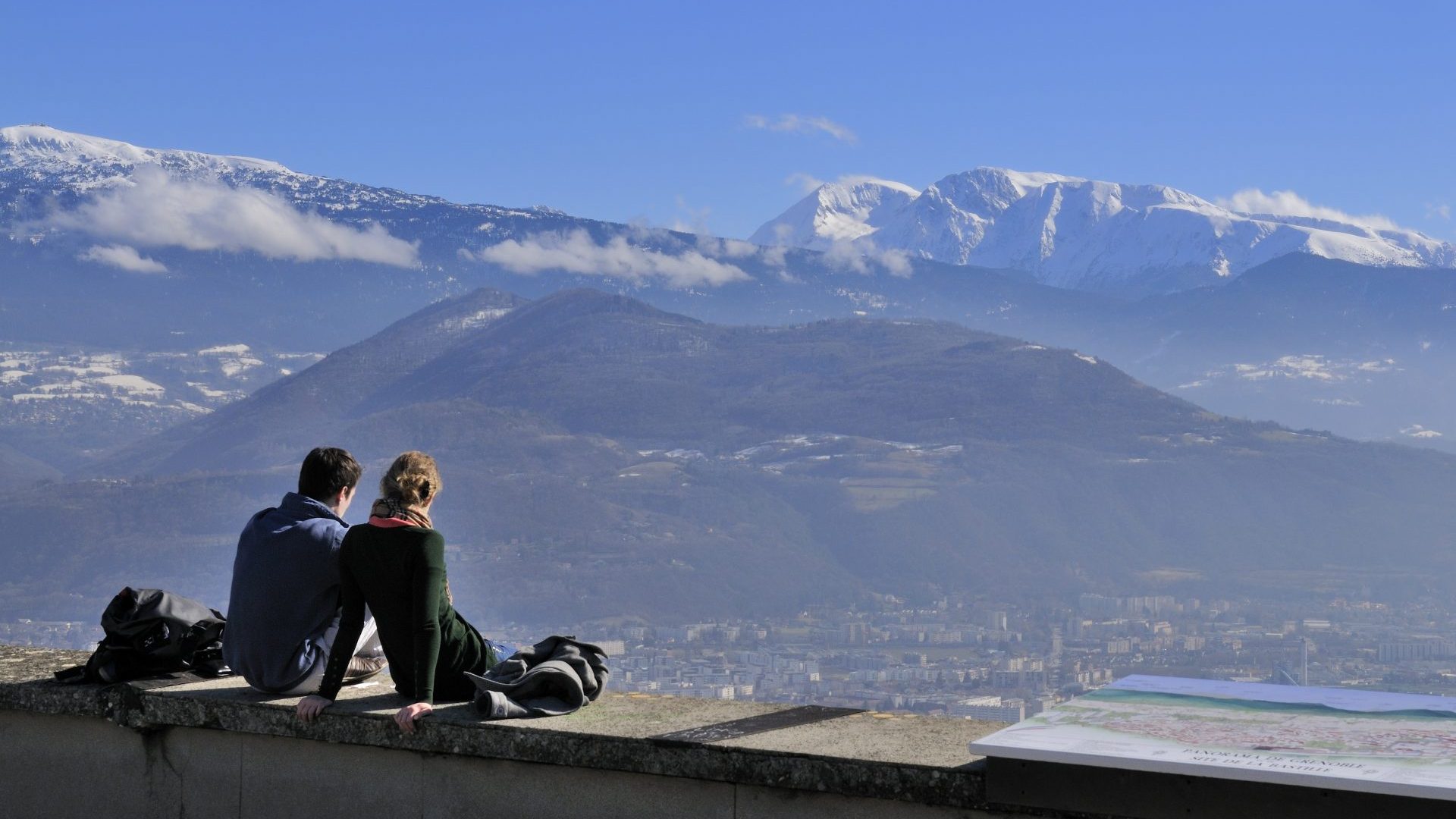 Grenoble, the Alps and Belledonne mountains from the terrace of the Bastille Fortress. Photo: Jarry Tripelon/Gamma-Rapho/Getty