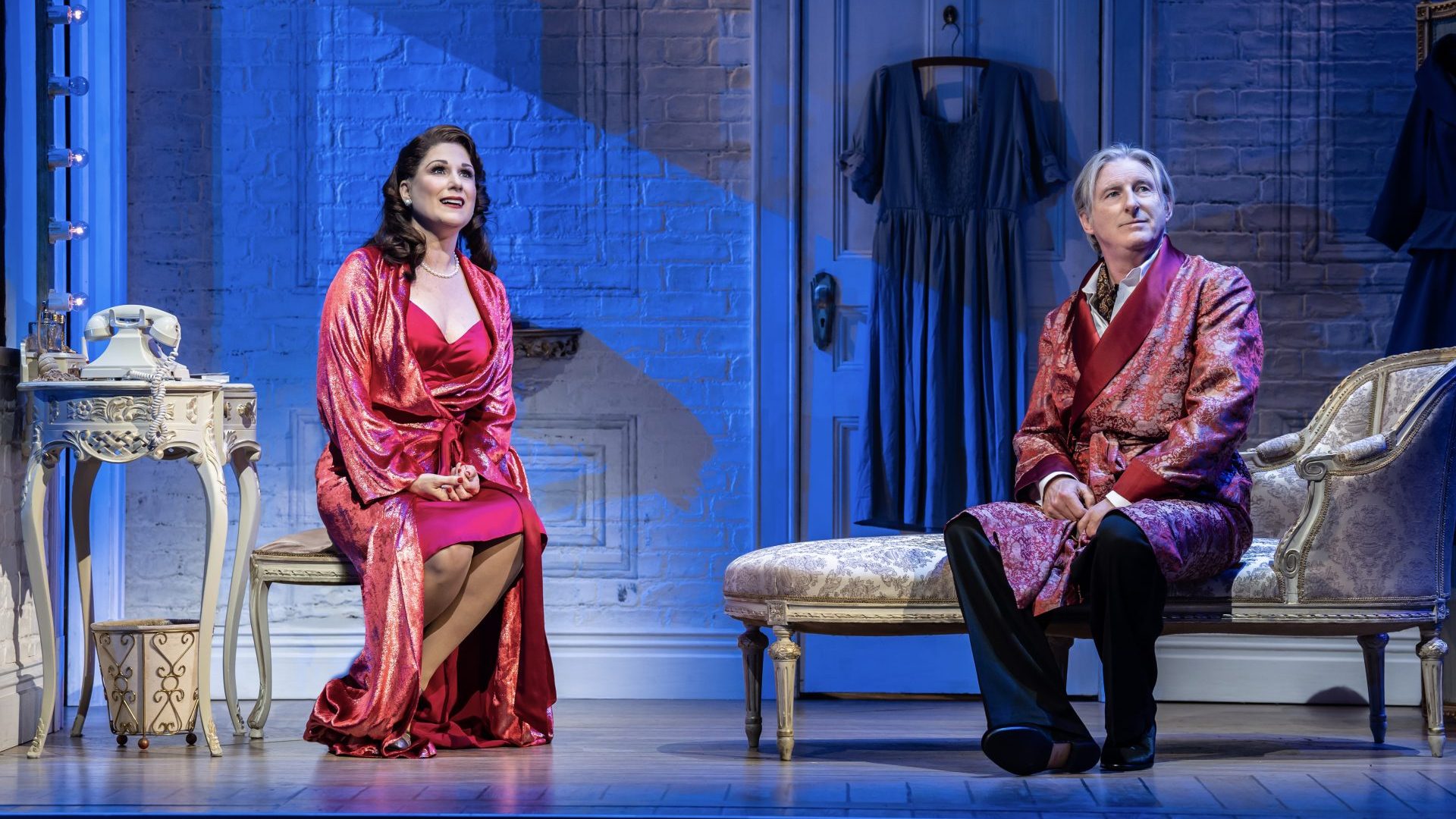 Stephanie J Block and Adrian Dunbar in Kiss Me Kate. Photo by Johan Persson