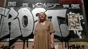 Anna Ohnweiler, founder in 2018 of the German chapter of Grannies against the Right, in Berlin. Photo: John MacDougall/AFP/Getty