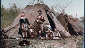 A Sámi family with their tents in northern Norway, circa 1900. Photo: Galerie Bilderwelt/Getty