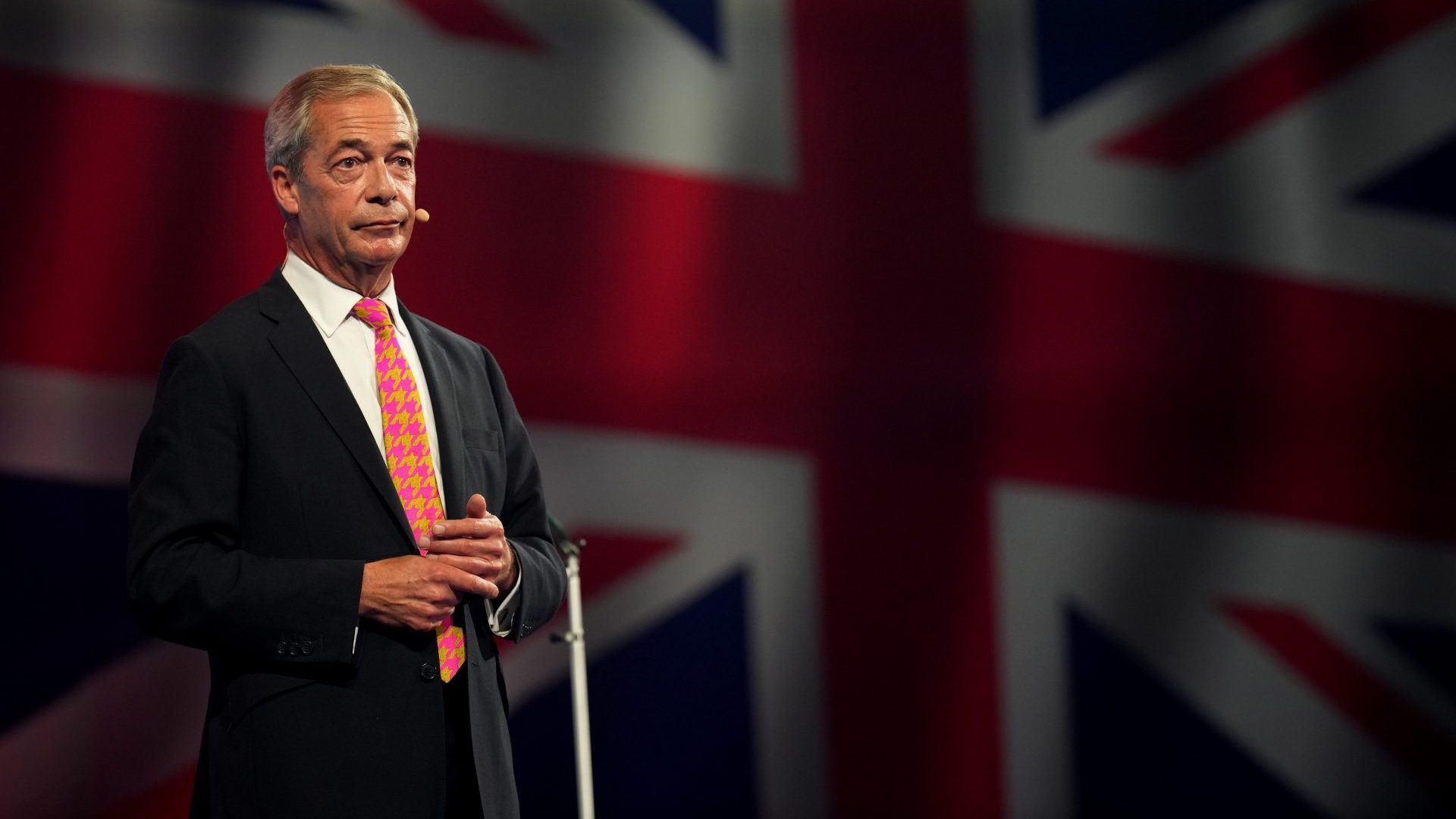 Nigel Farage gives a speech at the Reform Party Conference in Birmingham (Photo by Christopher Furlong/Getty Images)