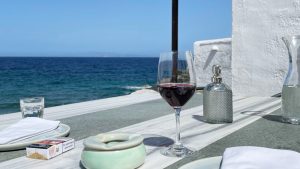 The view from the terrace of Cantina on the island of Sifnos. Photo: Josh Barrie
