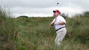 Donald Trump plays a round of golf after the opening of the Trump International Golf Links Course on July 10, 2012 in Balmedie. Photo: Ian MacNicol/Getty