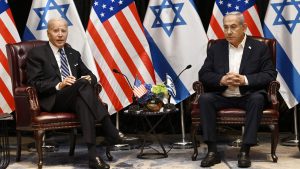 President Biden and Benjamin Netanyahu on October 18, 2023. Photo: AFP/Getty