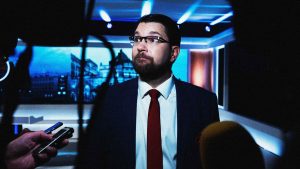 Jimmie Åkesson, leader of the Sweden Democrats (Photo by Nils Petter Nilsson/Getty Images)