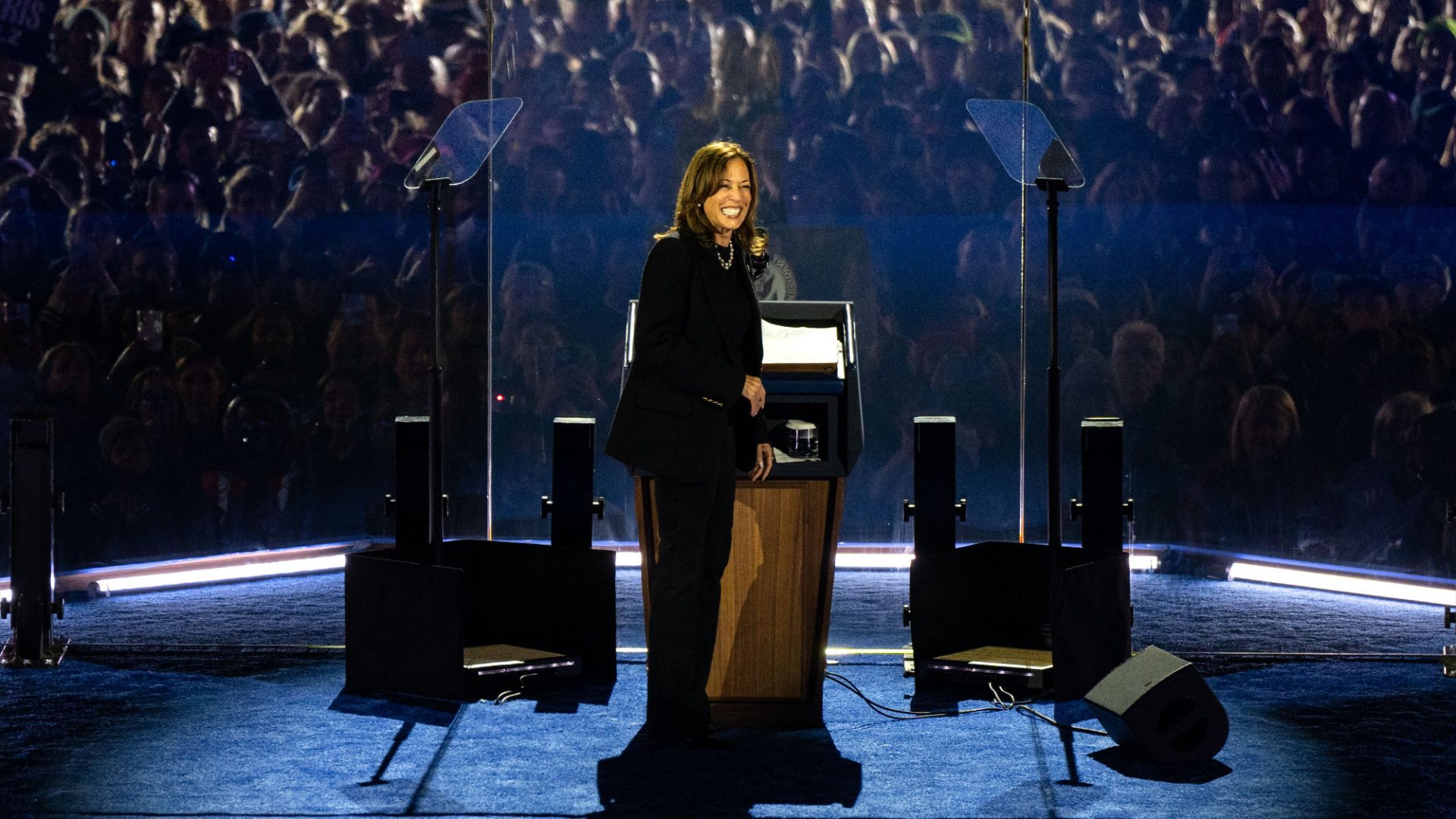 Kamala Harris speaks at the closing rally of her campaign at the Philadelphia Museum of Art on November 5, 2024 in Pennsylvania. Were there too many messages? Photo: Kent Nishimura/Getty