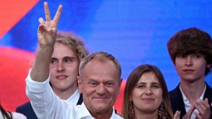 Poland’s prime minister, Donald Tusk, is leading Europe’s push for self-defence against the threat of Putin and Trump. Photo: Sergei Gapon/AFP/Getty