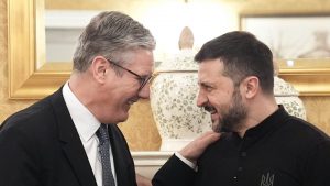 Keir Starmer meets the president of Ukraine, Volodymyr Zelensky, for a bilateral meeting in Washington ahead of the Nato summit in July 2024. Photo: Stefan Rousseau/Getty