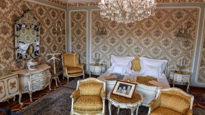 The bedroom of Nicolae and Elena Ceauşescu at their former residence, Spring Palace, in Bucharest. Photo: Daniel Mihailescu/AFP/Getty