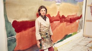 Helen Frankenthaler in her studio on East 83rd Street. Photo: Alexander Liberman; © J. Paul Getty Trust