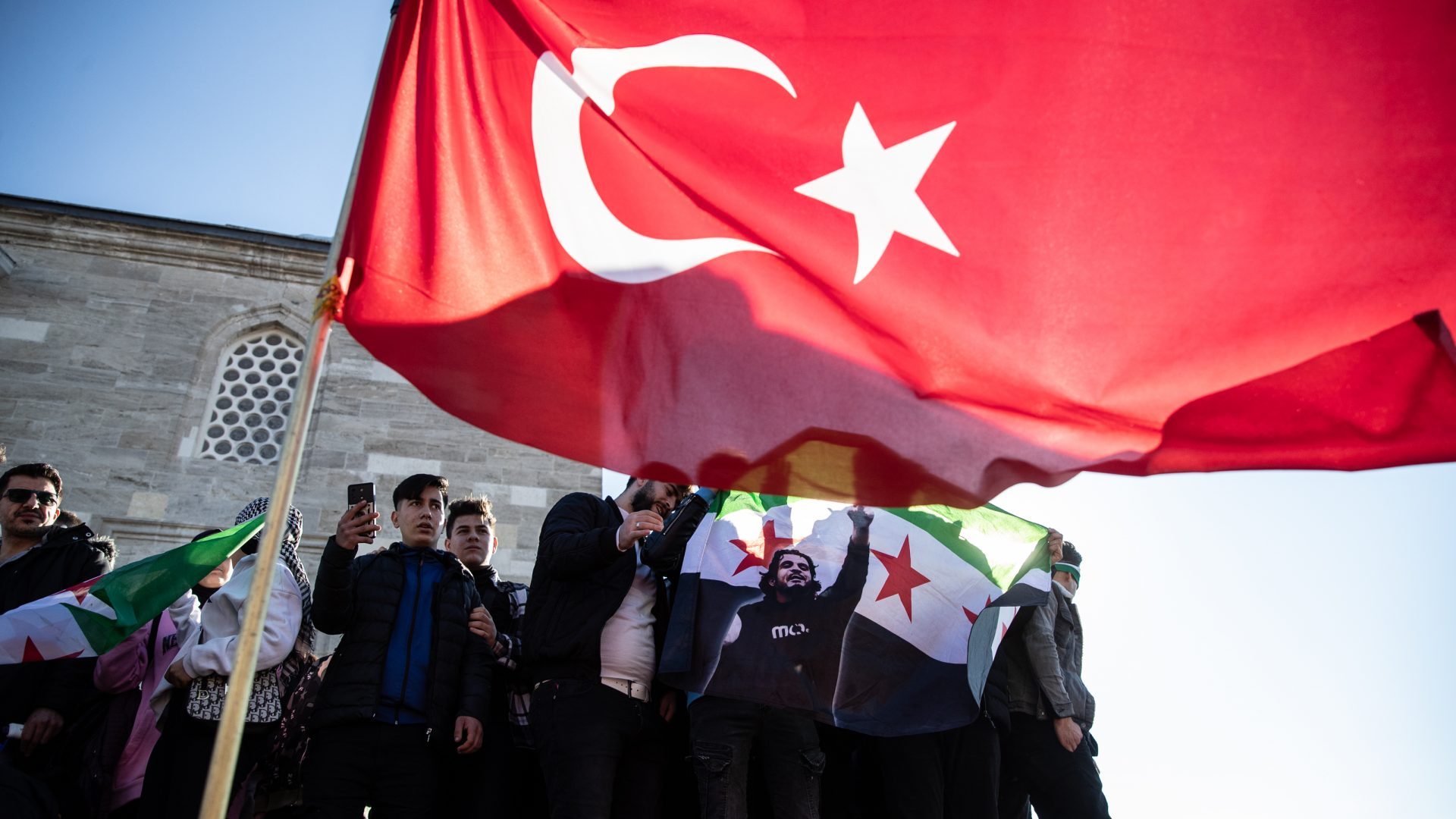 Syrians living in Turkey celebrate after Syrian rebels announced that they have ousted Bashar al-Assad. Photo: Burak Kara/Getty Images