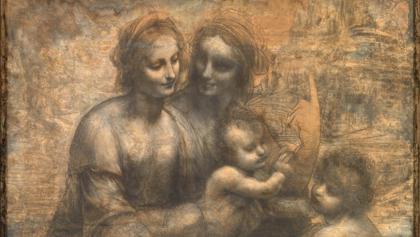 Leonardo da Vinci, The Virgin and Child with St Anne and the Infant St John the Baptist (‘The Burlington House Cartoon’), c1506-08. Image: National Gallery, London