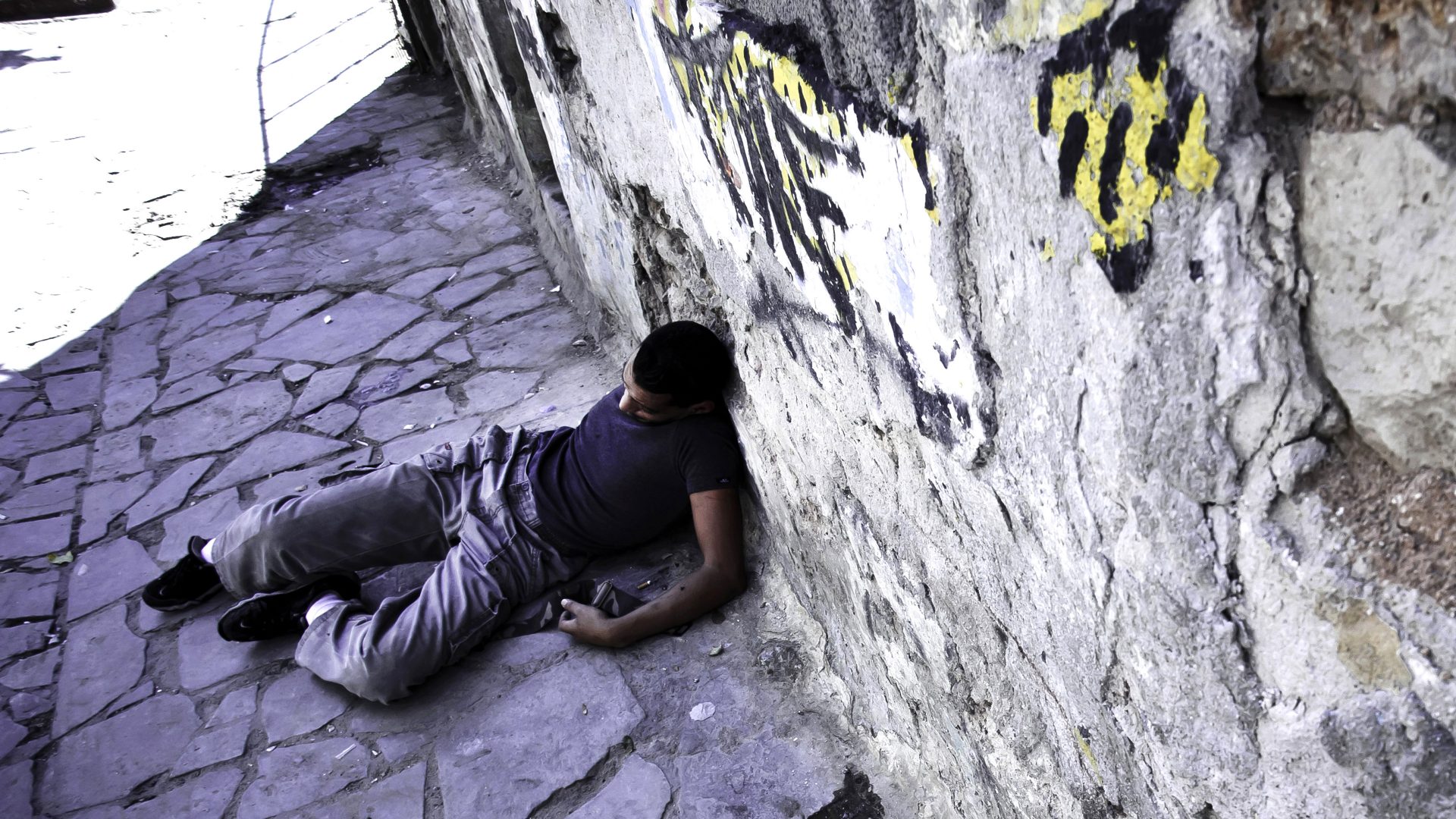 In the wake of the 2008 financial crash, Athens became home to large amounts of unhoused drug users. Photo: Lakovos Chatzistavrou/AFP via Getty Images