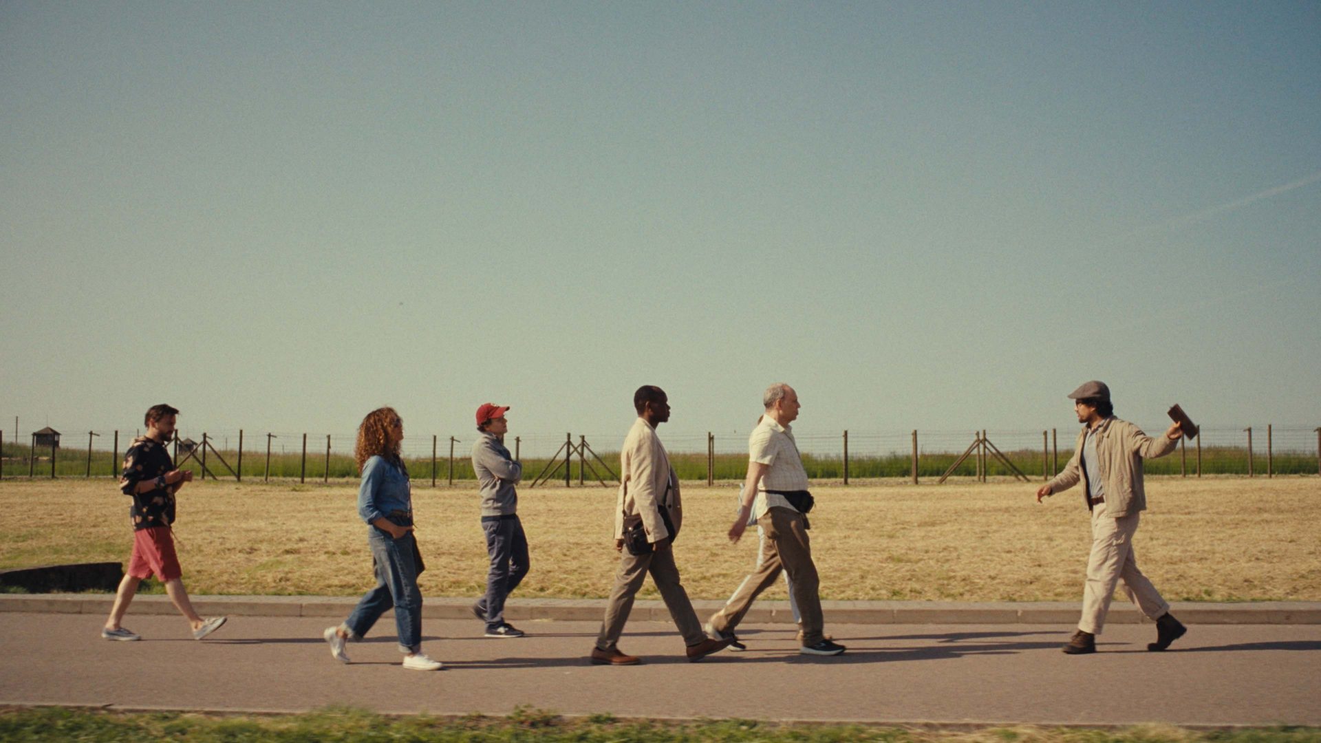 Kieran Culkin, Jennifer Grey, Jesse Eisenberg, Kurt Egyiawan, Daniel Oreskes and Will Sharpe in A Real Pain. Photo: Searchlight Pictures