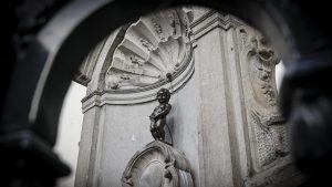 The Manneken Pis, a landmark small bronze sculpture in Brussels. Photo: Nicolas Economou/NurPhoto via Getty Images