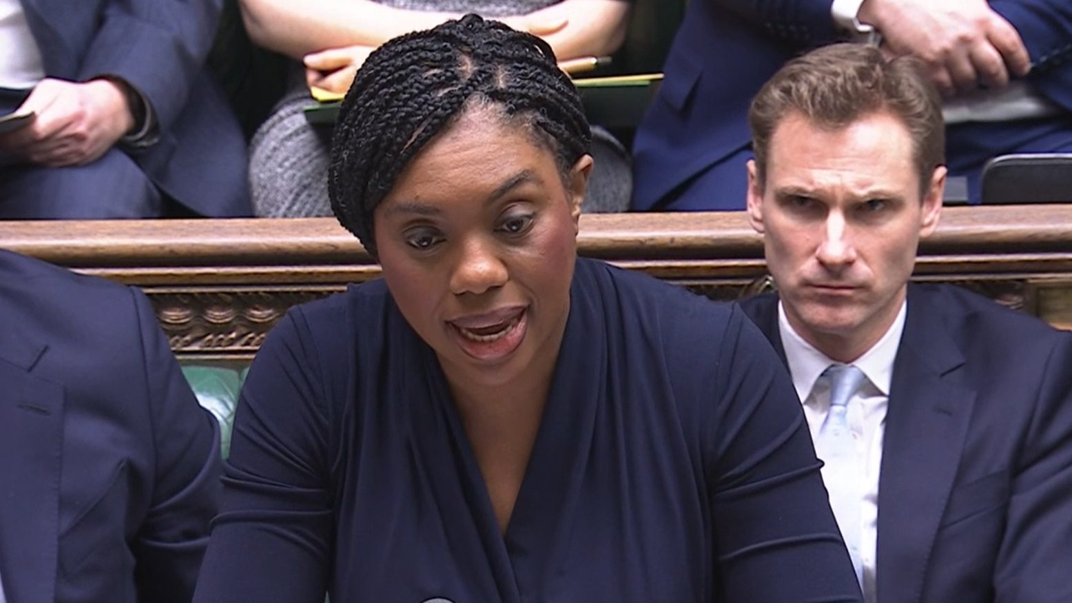 Kemi Badenoch at today's prime minister's questions. Photo: Parliament