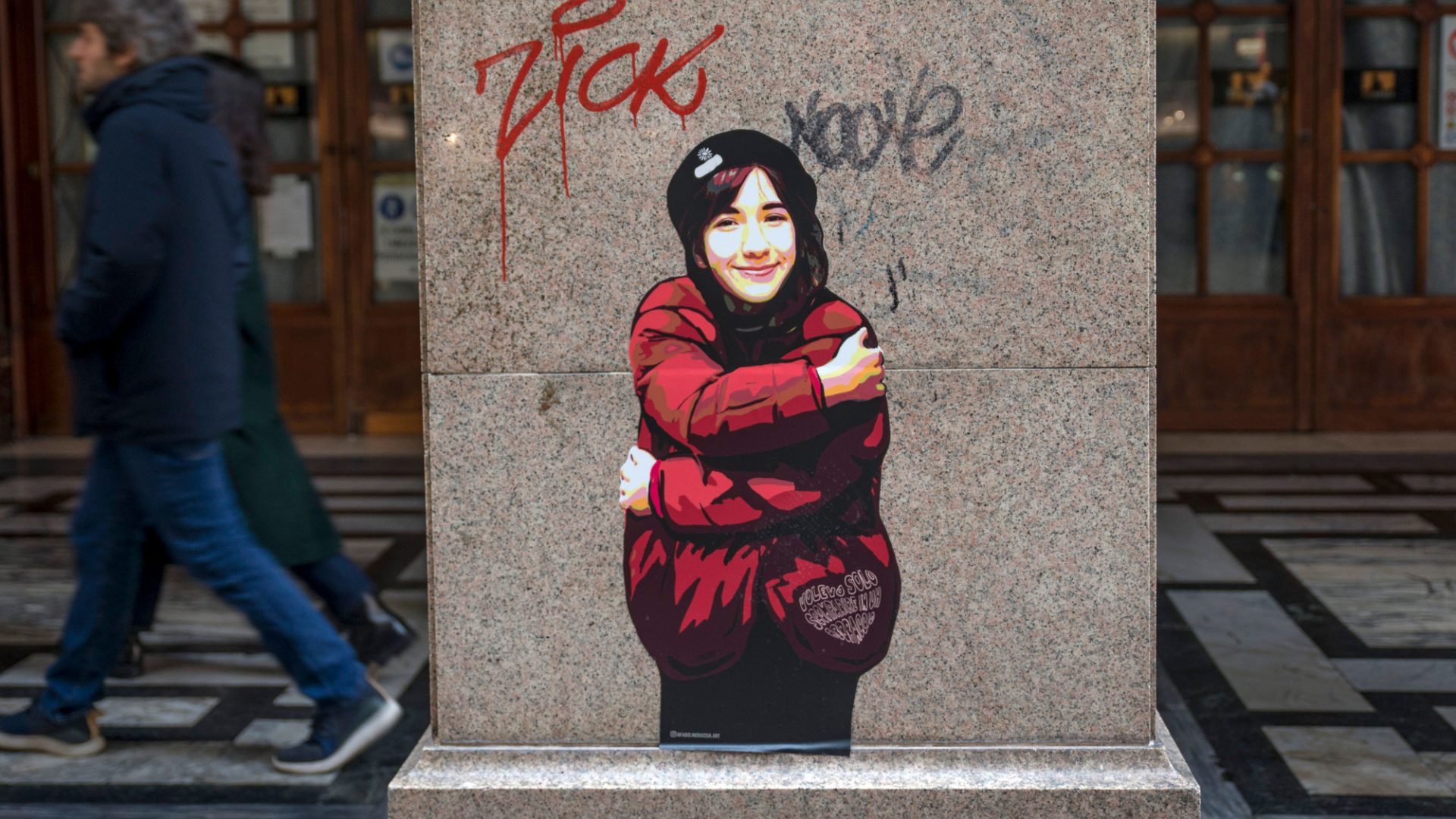 A mural in Milan dedicated to Giulia Cecchettin by the artist Fabio Ingrassia. Photo: Pamela Rovaris/Mondadori/Getty