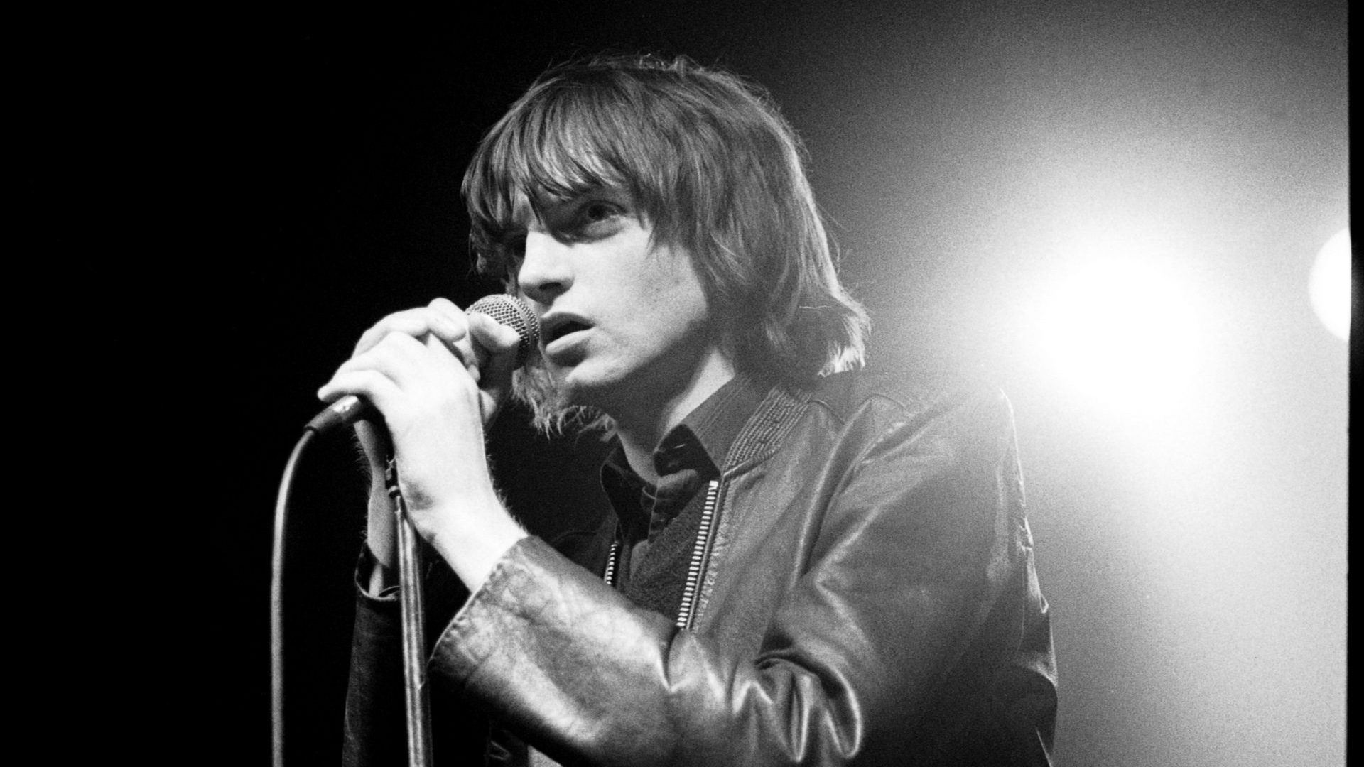 Mark E Smith of The Fall performing at The Electric Ballroom, London, UK on 17 April 1980. Photo: David Corio/Redferns