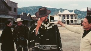 Clint Eastwood’s poncho featured in much of the publicity material for A Fistful of Dollars. Photo: Sipa/Shutterstock
