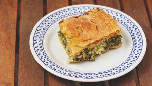 Spanakopita, that historic Hellenic dish of spinach and cheese. Image: TNE